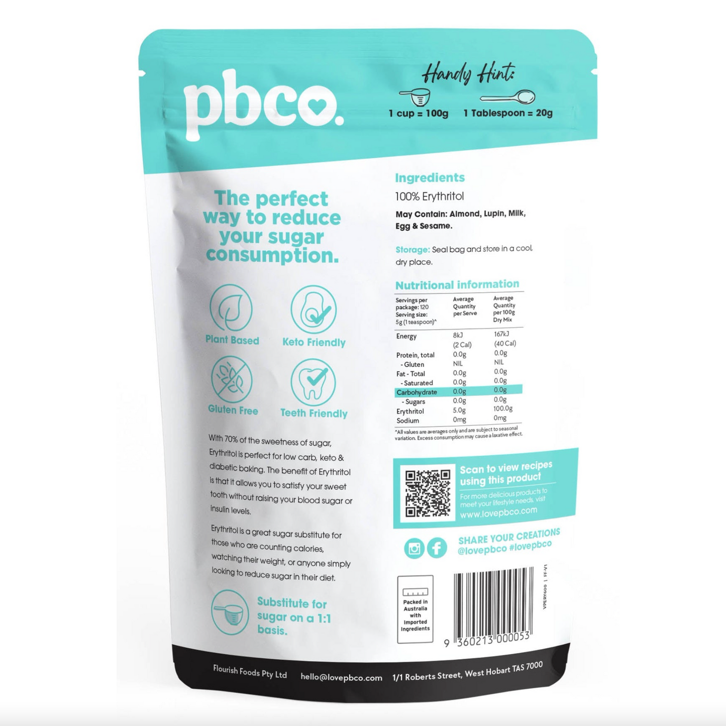 PBCo Natural Sweetener 600, Erythritol