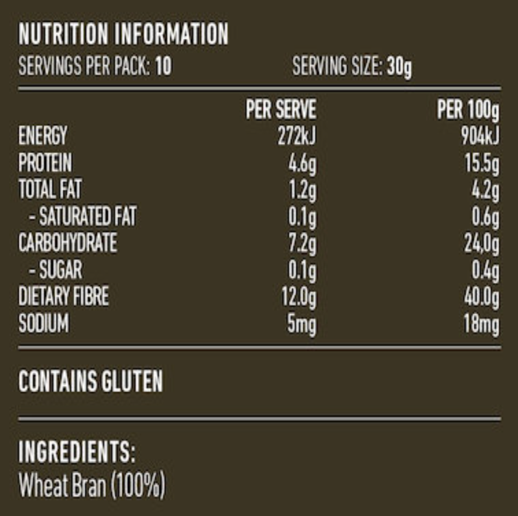 Lotus Unprocessed Wheat Bran 300g, No Added Sugar