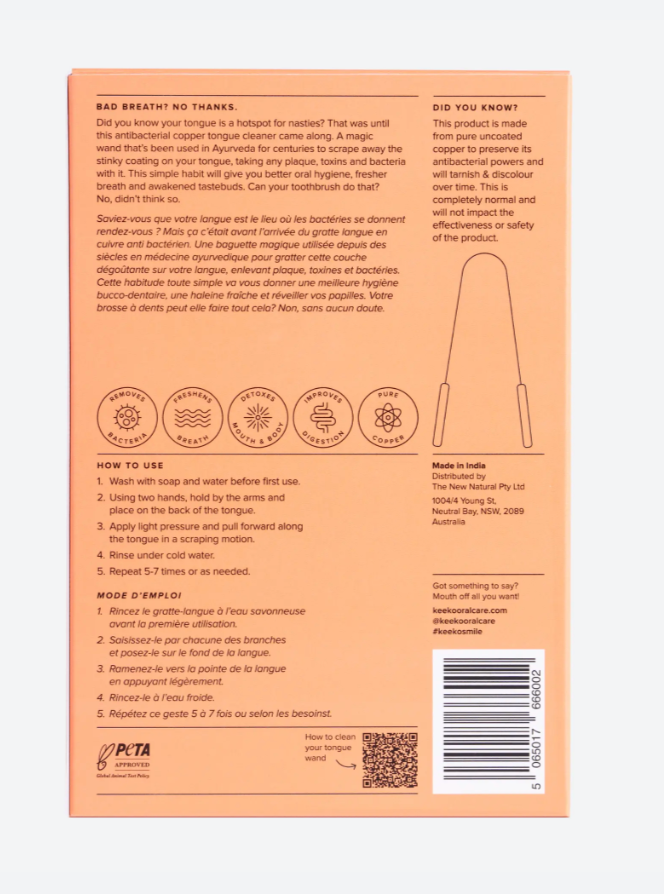 Keeko Tongue Wand, Premium Pure Copper