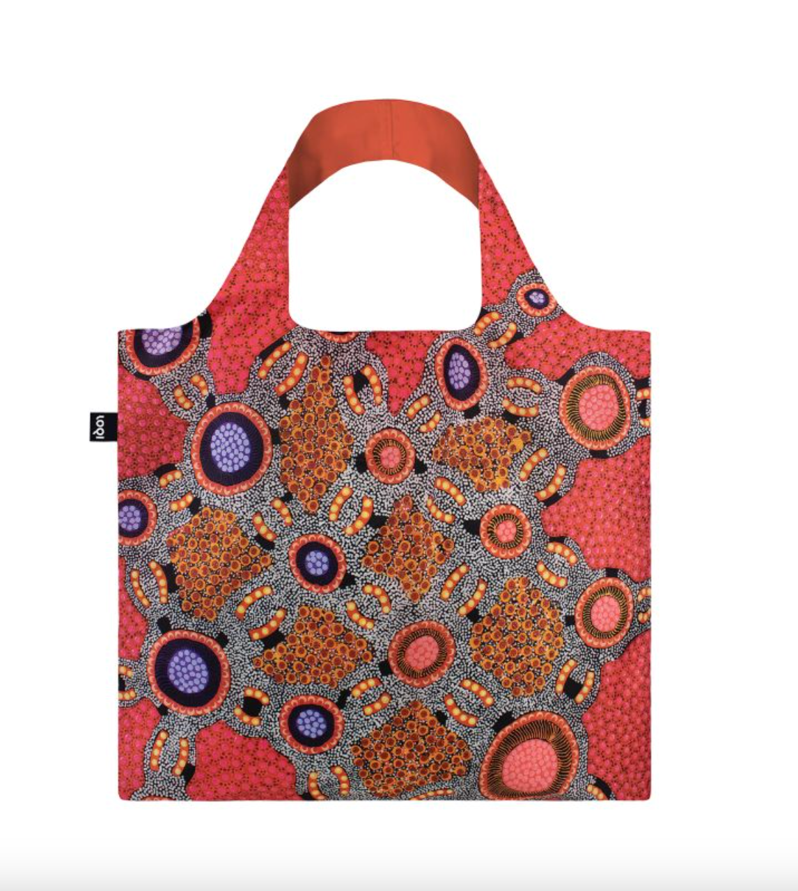 LOQI Shopping Bag, Water Dreaming Pink By Jennifer Napaljarri Lewis