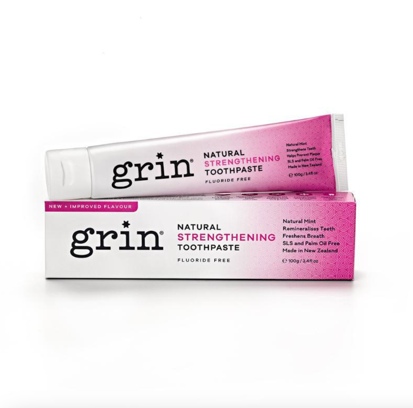 Grin Natural Strengthening Toothpaste Mint Flavour 100g, Fluoride Free & Remineralises Teeth