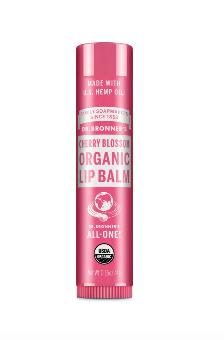 Dr Bronner's Organic Lip Balm 4g, Cherry Blossom Flavour Moisturise & Protect