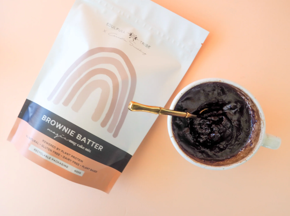 Soulfull Tribe Brownie Batter Magic Mug Cake Mix 400g, Powered By Plant Protein
