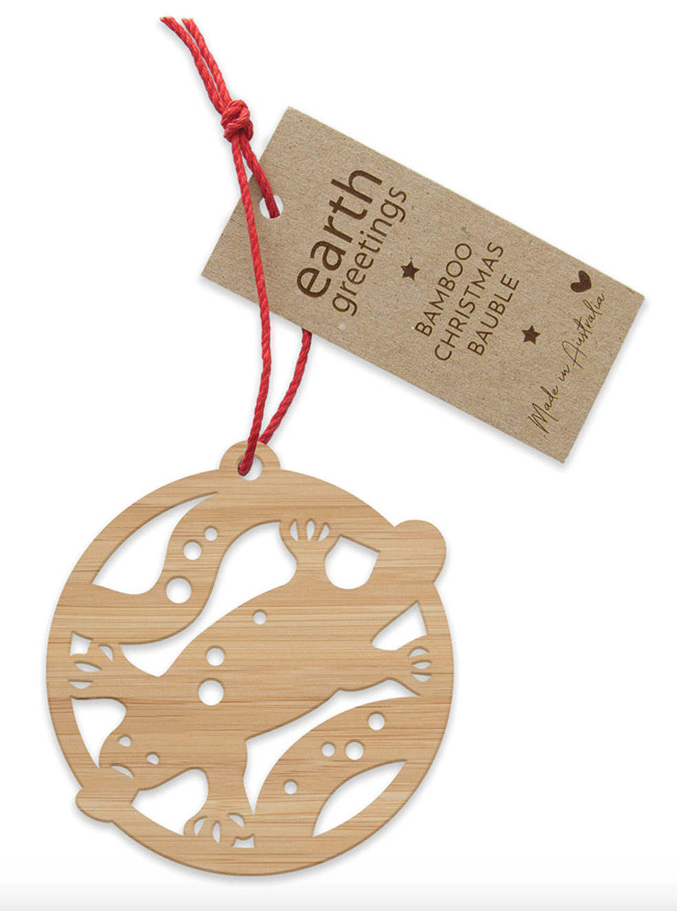 Earth Greetings Bamboo Bauble Paddling Platypus, Australian Made