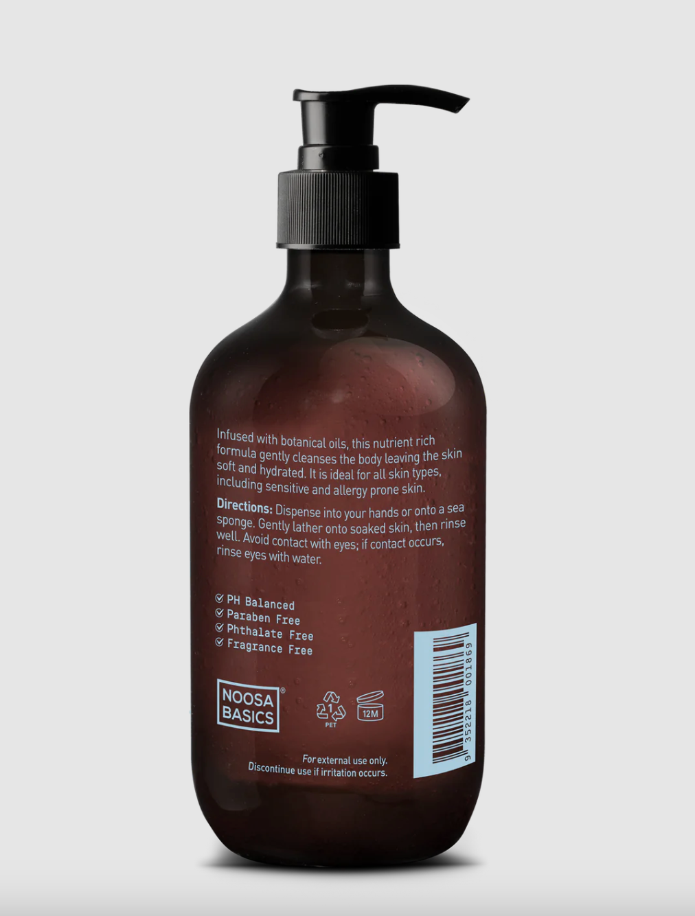 Noosa Basics Coconut & Lime Body & Hand Wash 500mL, Nutrient Rich Formula