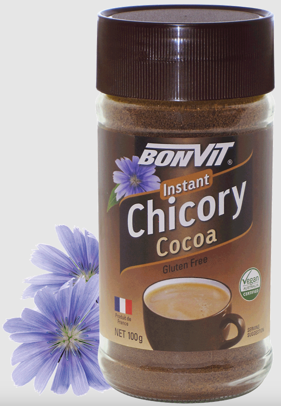 Bonvit Instant Chicory Cocoa Flavour 100g, Naturally Gluten Free