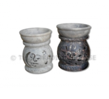 Tulsi Soapstone Oil Burner 10cm, Colours May Vary