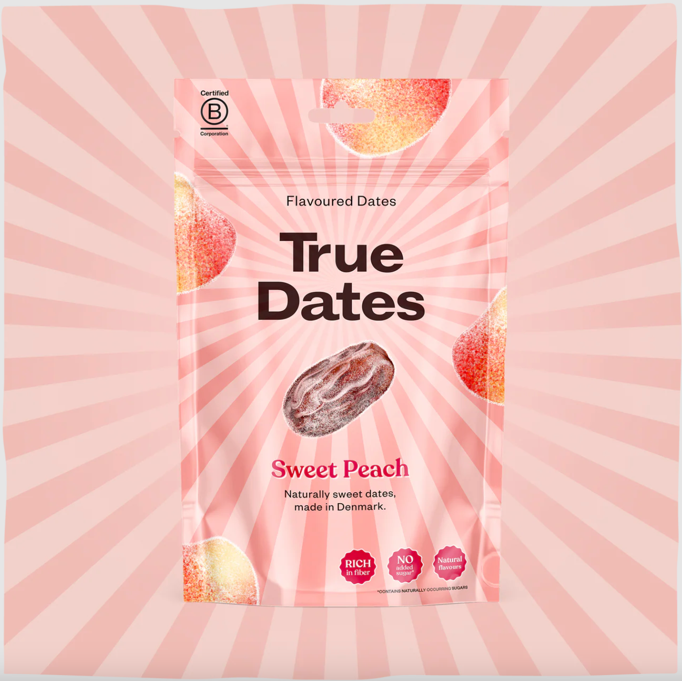 True Dates Sweet Peach Flavoured Dates 100g, Naturally Sweet