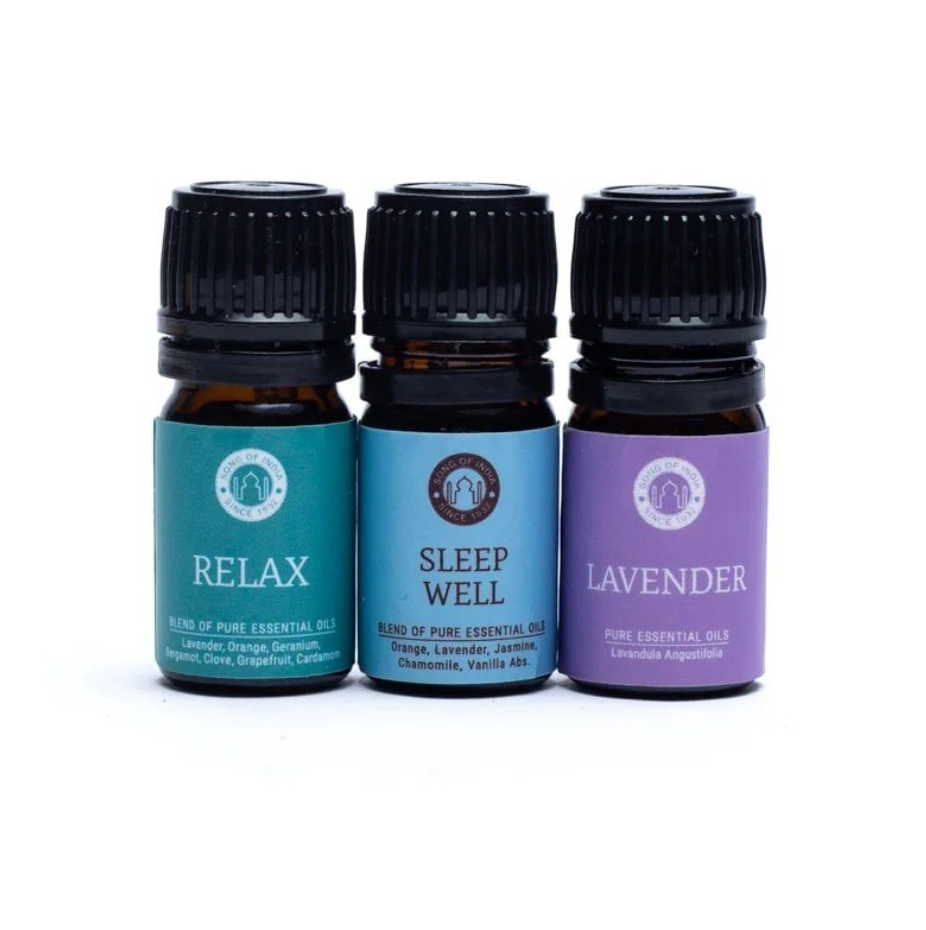Song Of India Sleep Essential Oil Set, 3 Bottles x 5mL Each
