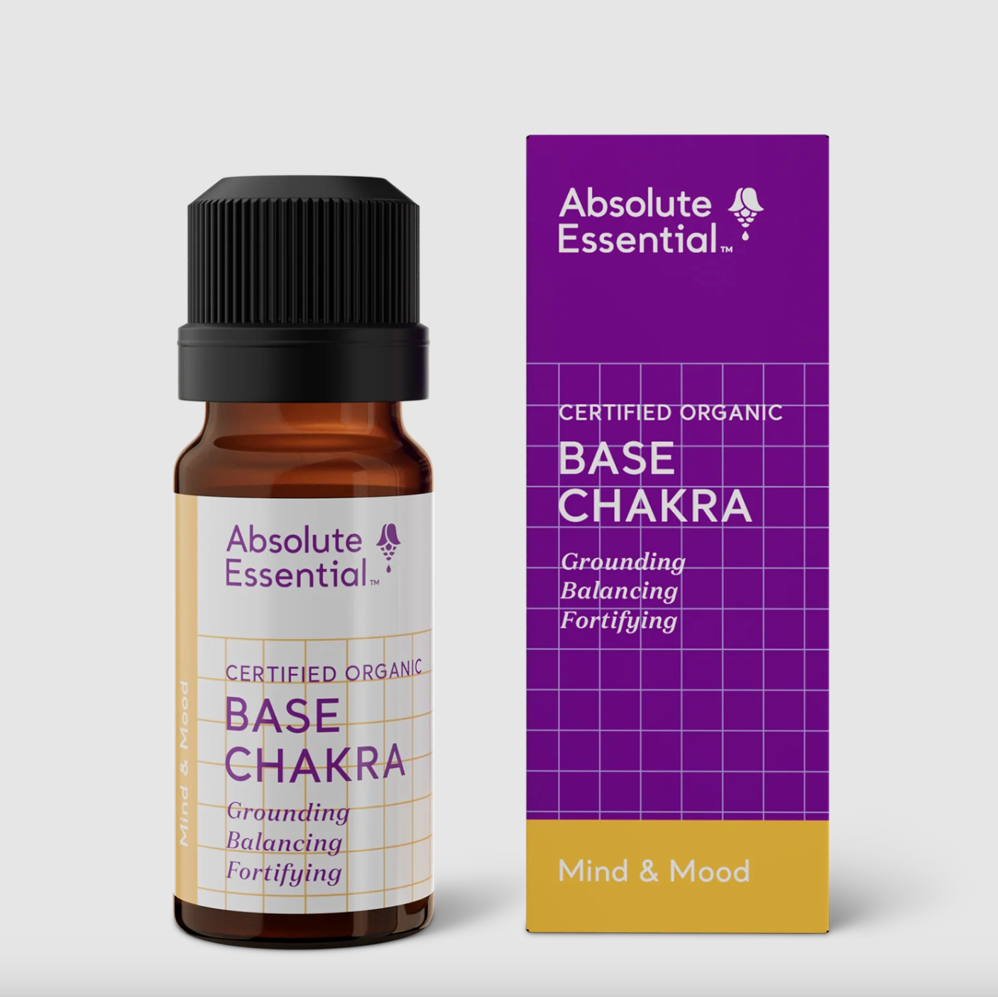 Absolute Essential Certified Organic Base Chakra Essential Oil 10mL, Supports Grounding & Fortifying