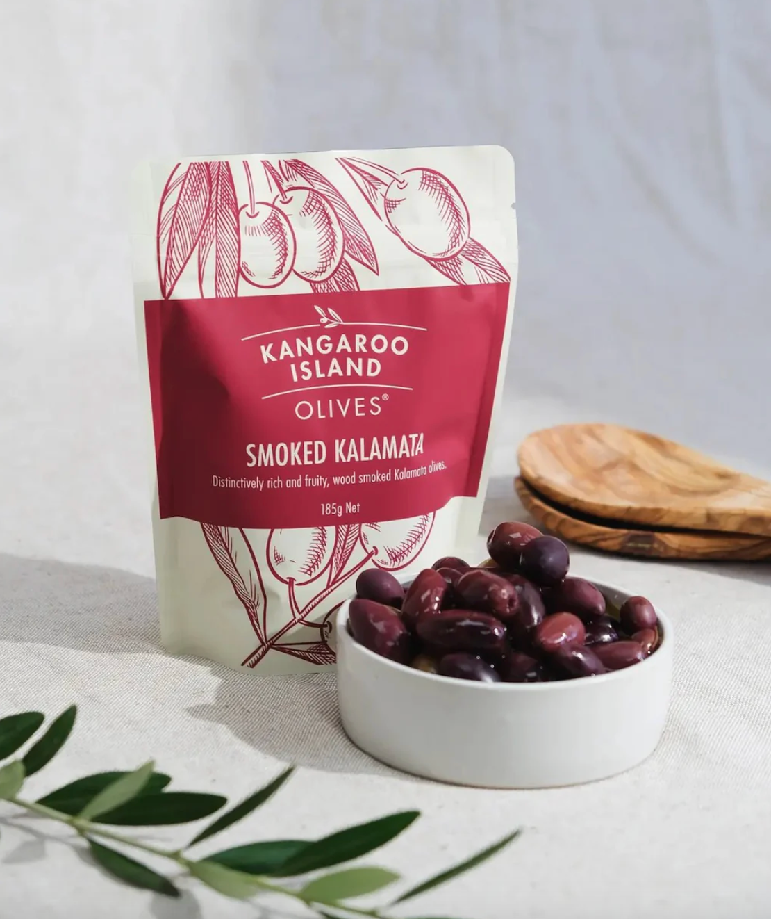 Kangaroo Island Smoked Kalamata Olives 185g, Distinctively Rich & Fruity