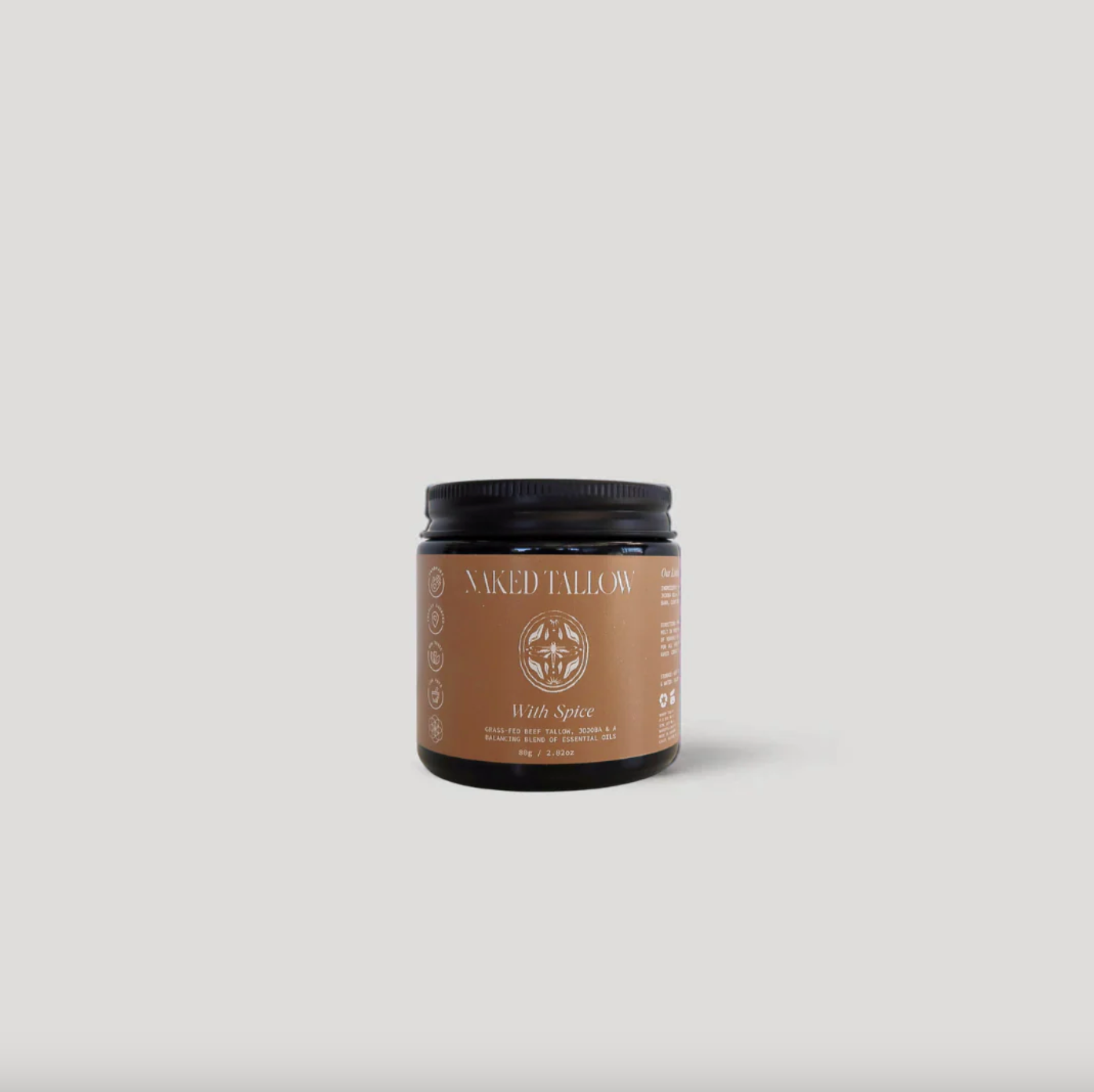 Naked Tallow With Spice, A Grass-Fed Beef Tallow Cream 80g Or 180g, With A Balancing Blend Of Essential Oils