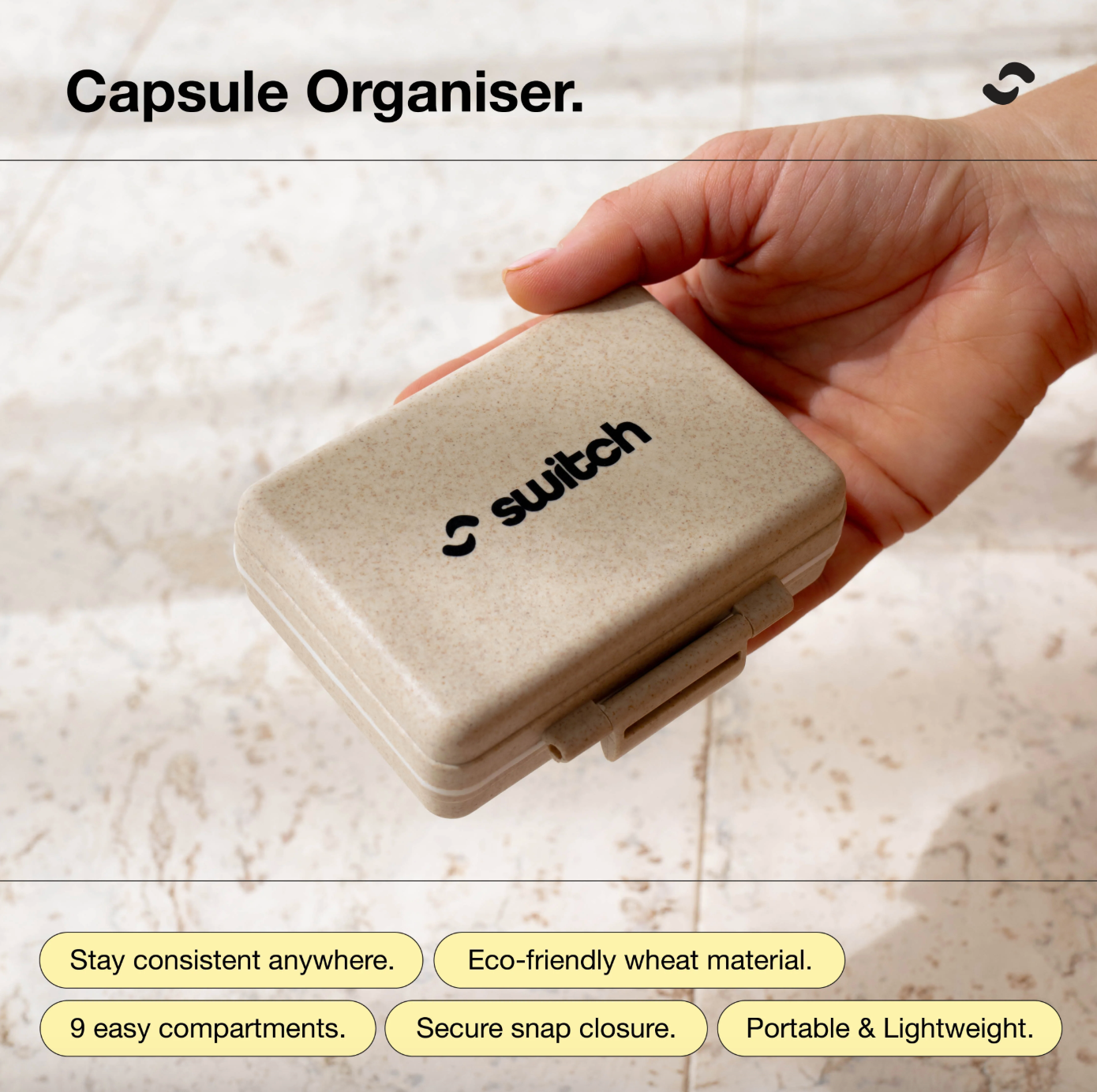 Switch Nutrition Capsule Organiser, Keep Your Supplements Organised
