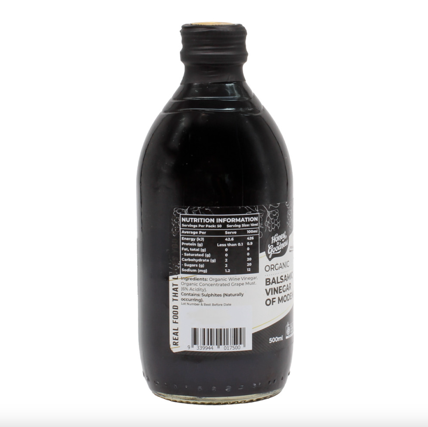Honest To Goodness Organic Balsamic Vinegar Of Modena 500mL, Product Of Italy