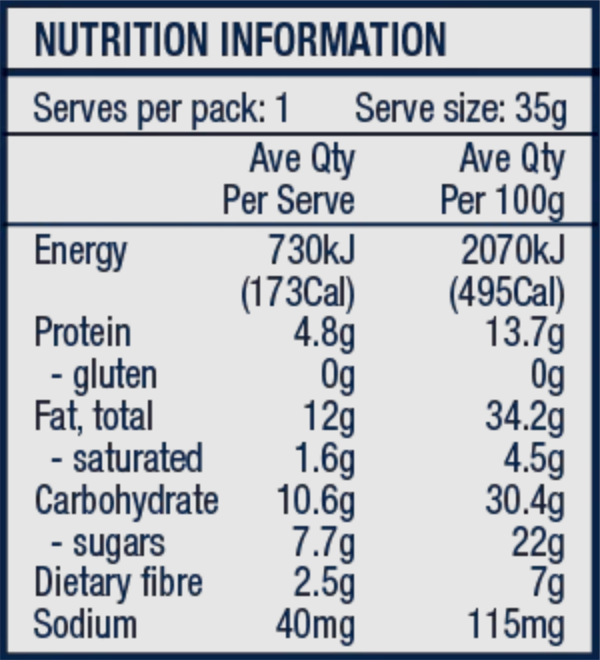 The Crafty Weka Bite Size Nutty Caramel Snack Bar 35g, Gluten Free & Dairy Free