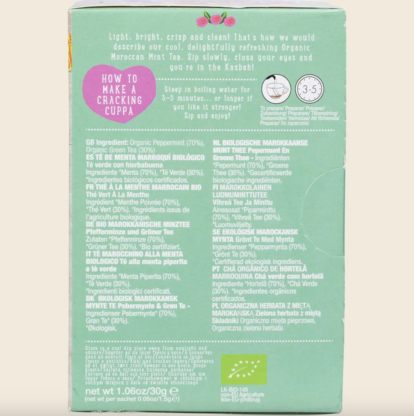 Ministry Of Tea Organic Moroccan Mint Tea 20 Teabags, A Refreshing & Soothing Blend