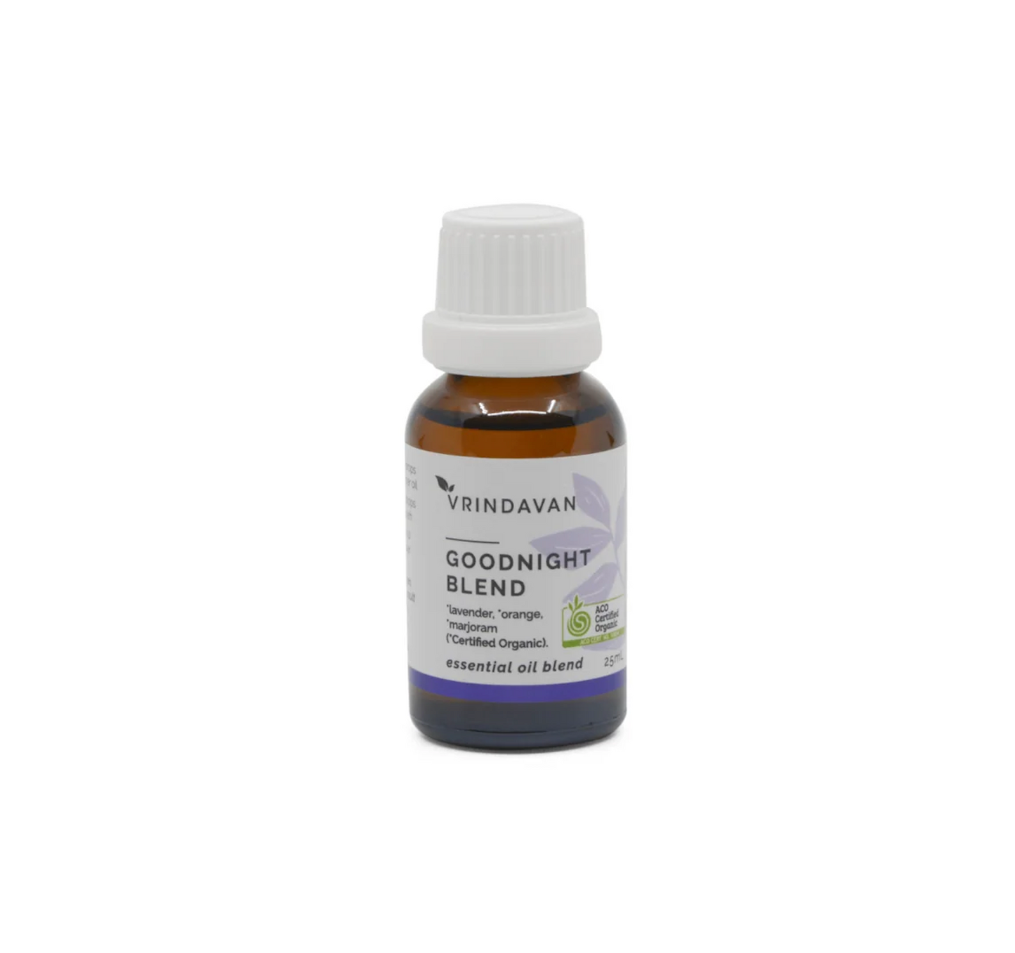 Vrindavan Certified Organic Essential Oil 100% Pure Goodnight Blend 25mL, For A Restful Sleep