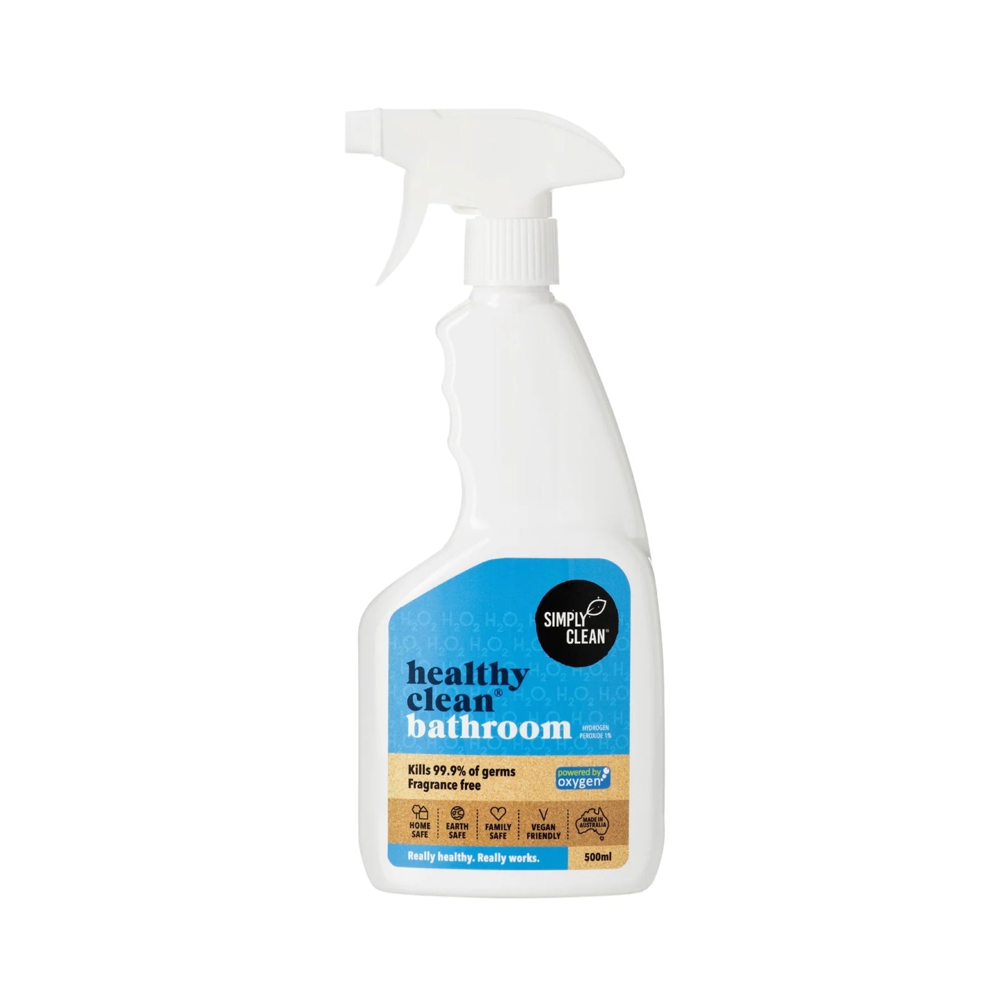 Simply Clean Healthy Clean Bathroom Spray 500mL, Fragrance Free & Powered By Oxygen