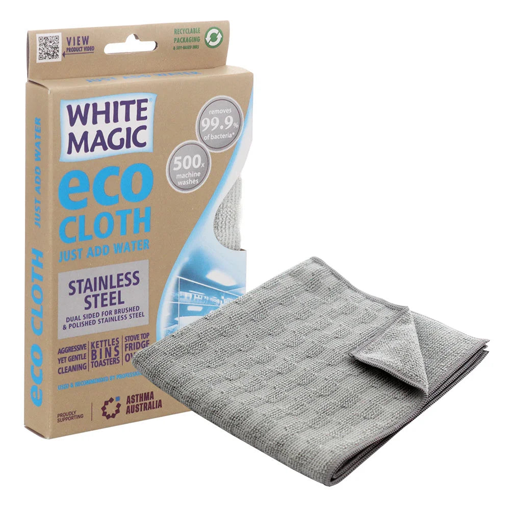 White Magic Eco Cloth Stainless Steel Cloth, Dual Sided For Brushed & Polished Stainless Steel