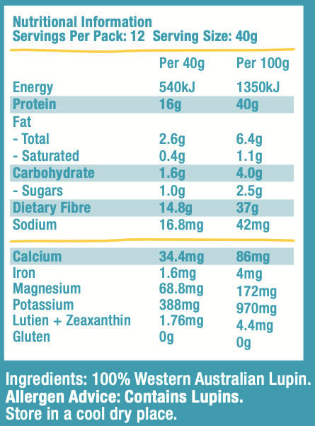 The Lupin Co. Lupin Protein Flakes 400g, 40% Protein & 37% Fibre