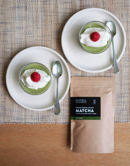 Thankfully Nourished Organic Premium Culinary Matcha Powder 90g, Shade Grown & Hand Picked