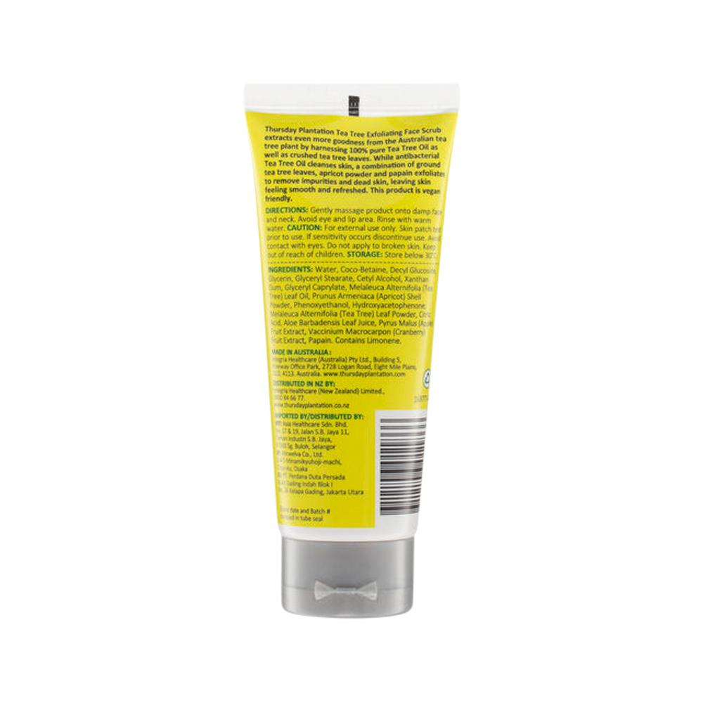 Thursday Plantation Tea Tree Exfoliating Face Scrub For Acne 100mL, With Triple Exfoliating Benefits