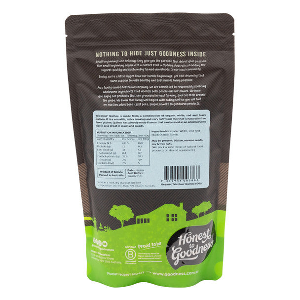 Honest To Goodness Tricolour Quinoa Grain 500g, Gluten Free & Nutritious
