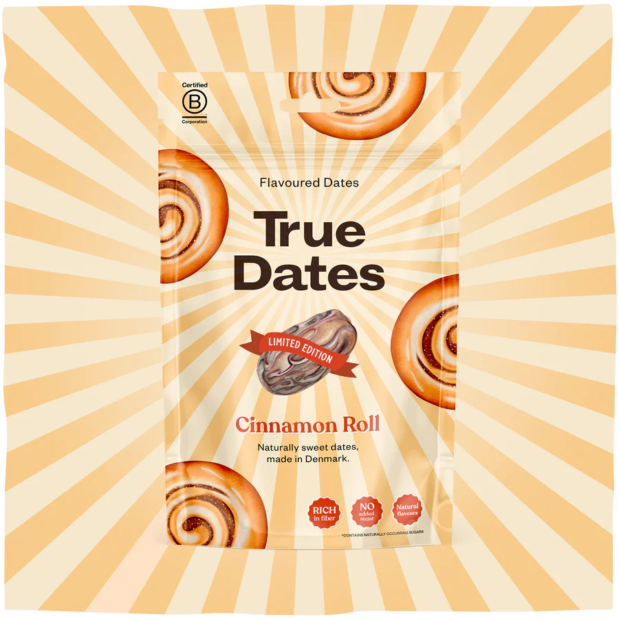 True Dates Cinnamon Roll Flavoured Dates 100g, Naturally Sweet