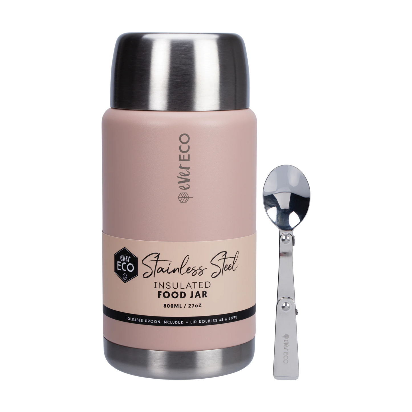Ever Eco Insulated Food Jar 500ml Or 800ml, Rose