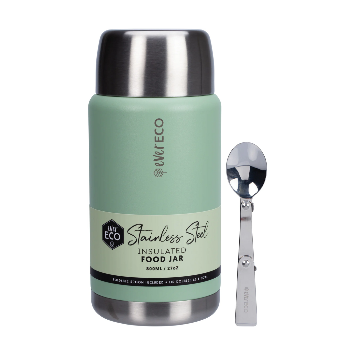 Ever Eco Insulated Food Jar 500ml Or 800ml, Sage