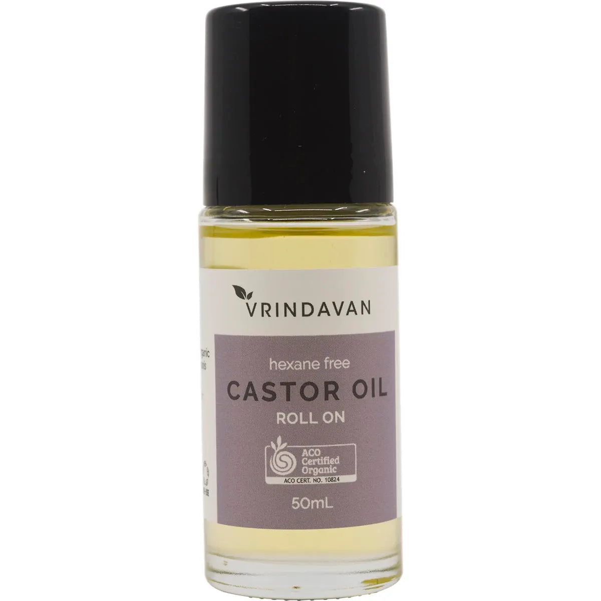 Vrindavan Certified Organic Castor Oil Roll On 50ml, Hexane Free