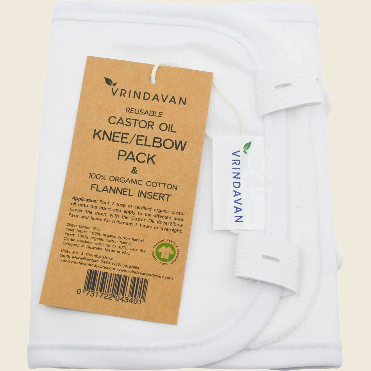 Vrindavan Castor Oil Knee & Elbow Pack, Reusable Adjustable Wrap