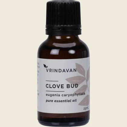 Vrindavan Clove Bud Essential Oil 25mL Or 50mL, Excellent For Cleaning Mouldy Surfaces