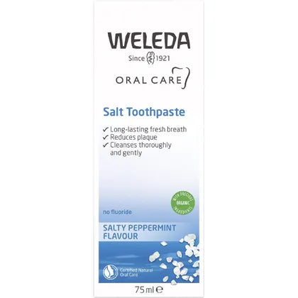 Weleda Salty Toothpaste 75mL, With A Salty Peppermint Flavour