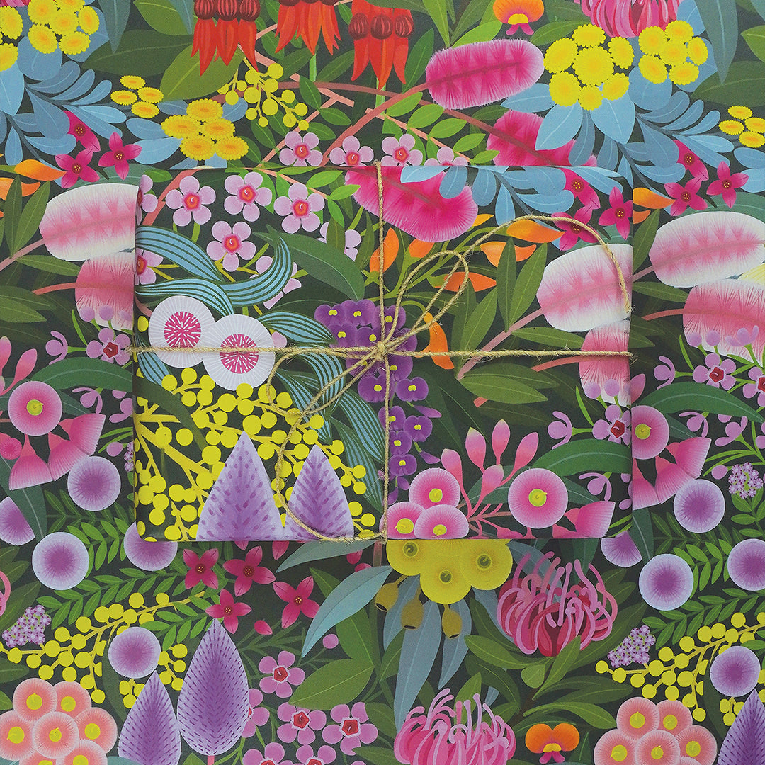 Earth Greetings Native Gems Australian Folded Wrapping Paper, Claire Ishino Collection
