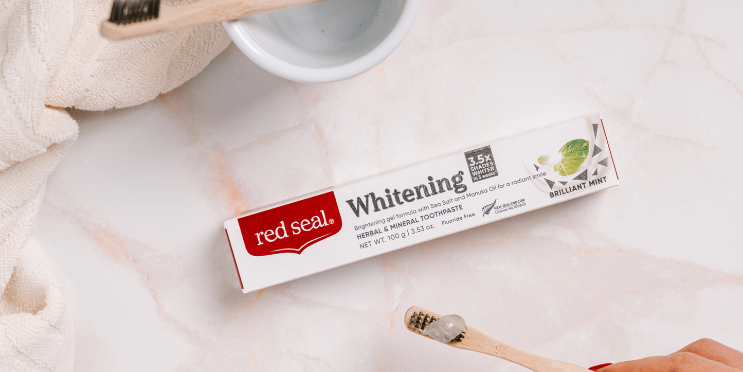 Red Seal Whitening Fluoride Free Toothpaste 100g, With Sea Salt & Manuka Oil