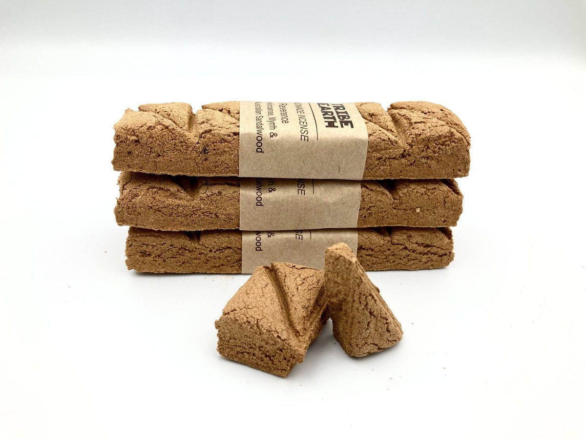Tribe Earth Reverence Incense Plank | 10 Triangles Per Plank, With West Australian Sandalwood, Myrrh & Frankincense