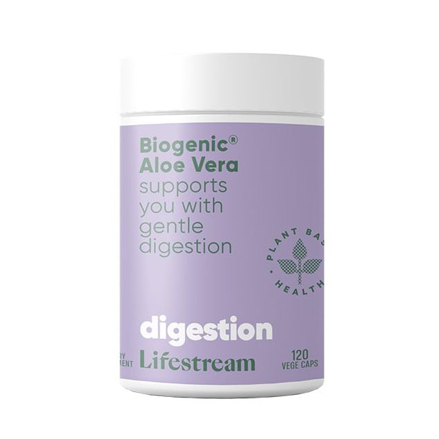 Lifestream Biogenic Aloe Vera 120 Vegetarian Capsules, From Fresh Inner Leaf Aloe Vera