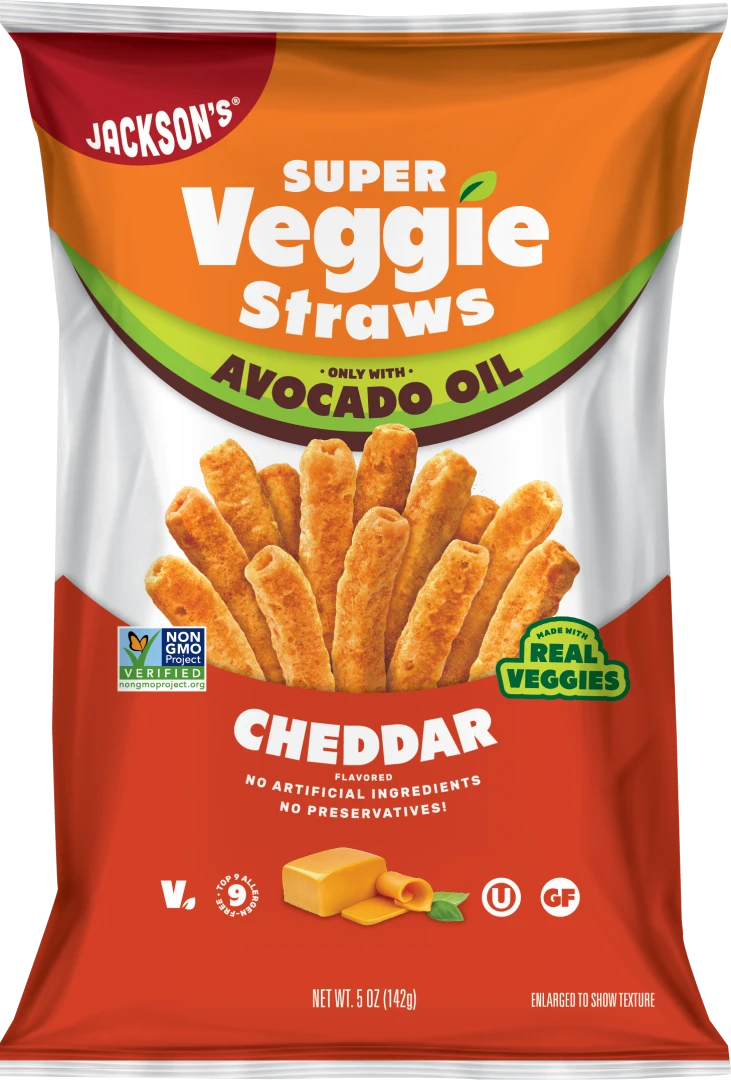 Jackson’s Avocado Oil Cheddar Veggie Straws 142g, Crispy Cheddar Crunch
