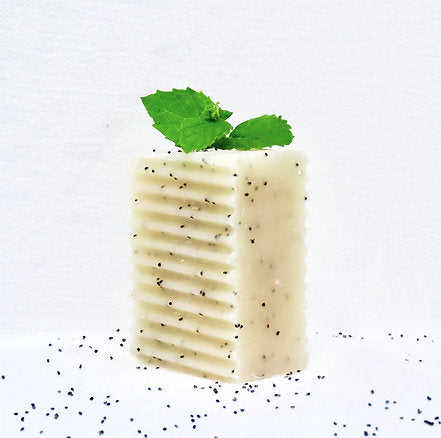 Peachie Collective Spearmint & Poppyseed Soap 100g, With Olive Oil & Spearmint Essential Oil