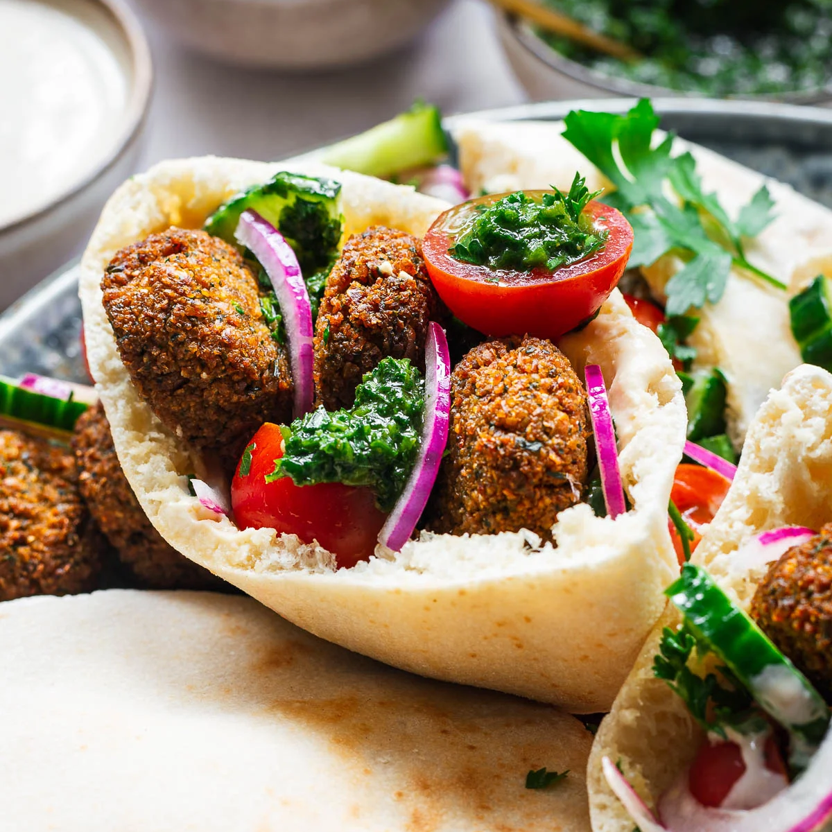Pita Pocket with Hand-Cut Mixed Veggie Chips