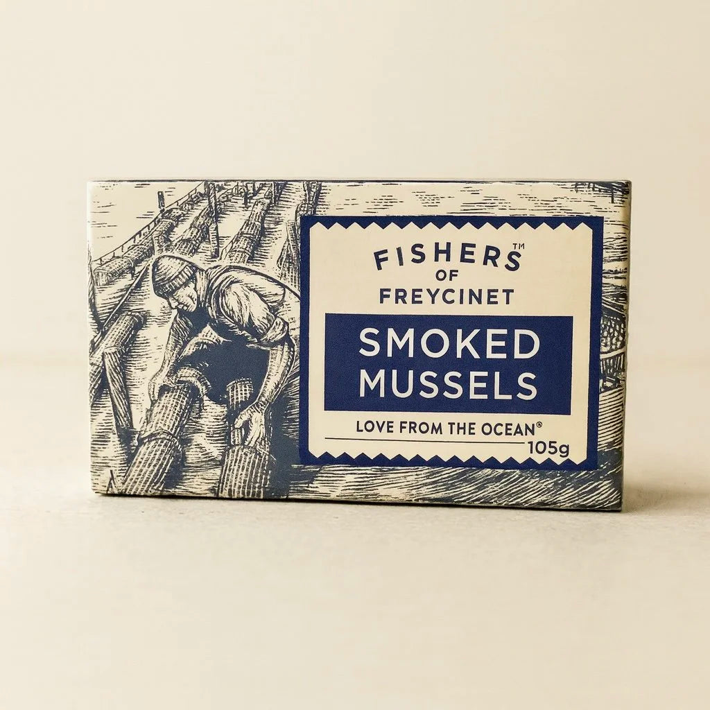 Fishers Of Freycinet Smoked Mussels 105g, Tasmanian Grown & Hand Harvested