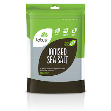 Lotus Iodised Sea Salt 500g, Naturally Evaporated Australian Salt
