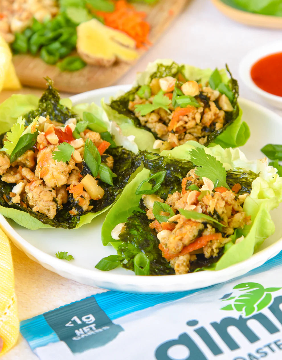 Gimme Organic Roasted Seaweed BIG Sheets 6Pack, Sea Salt & Avocado Oil