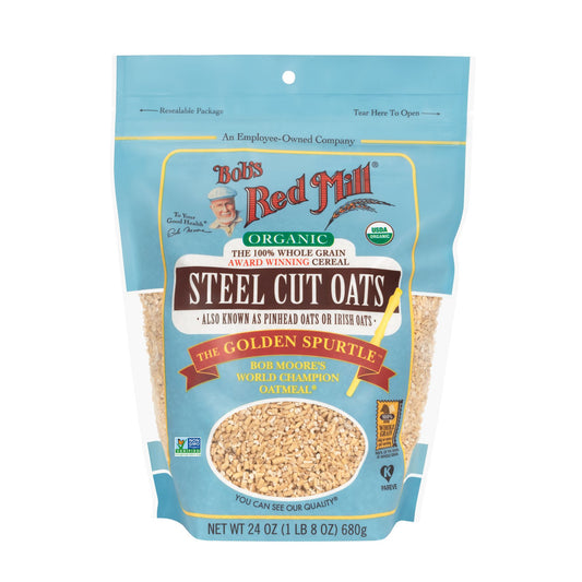 Bob's Red Mill Pure Whole Grain Steel Cut Oats 680g, Certified Organic