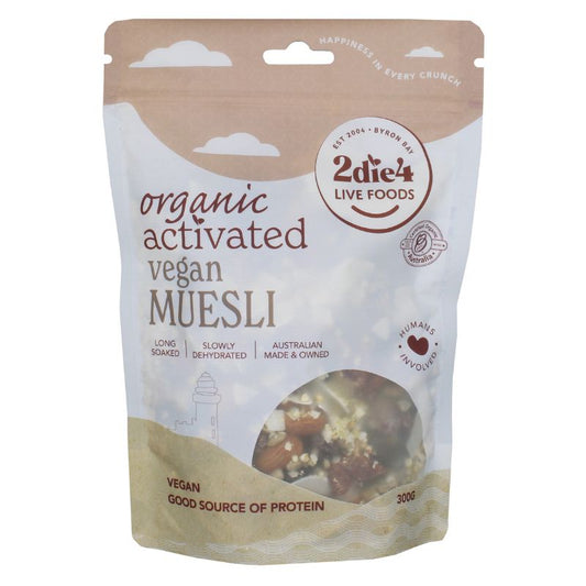 2Die4 Live Foods Activated & Organic Muesli 300g, 600g Or 1kg, Vegan