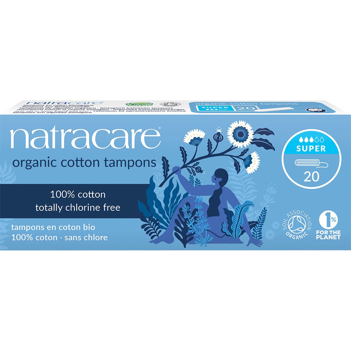 Natracare Tampons (Non Applicator) 20pk, Super {Medium to Heavy Flow}