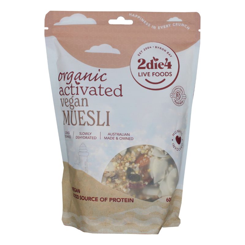 2Die4 Live Foods Activated & Organic Muesli 300g, 600g Or 1kg, Vegan