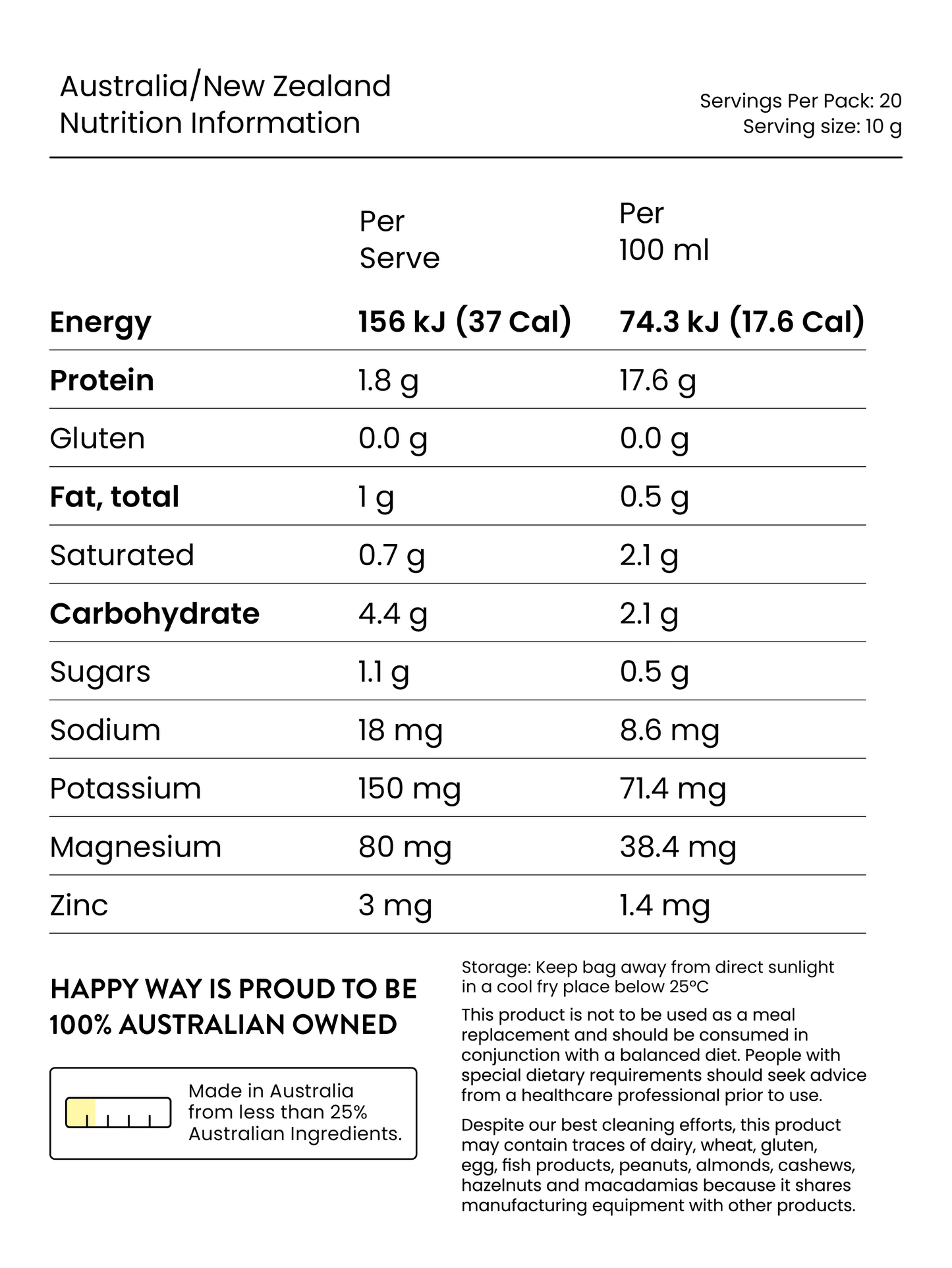 Happy Way Sophie's Sleep Tight Hot Choccy Whey 200g, For A Good Night's Sleep