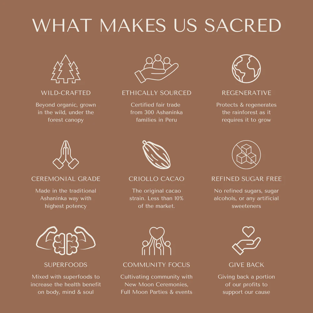 Sacred Taste Organic Drinking Cacao 250g, Ceremony Grade Cacao